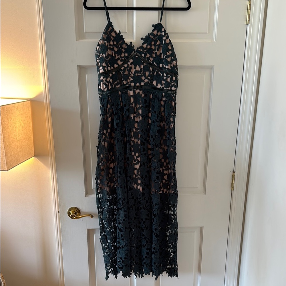 Aqua Green Slip Midi Dress Spaghetti Strap